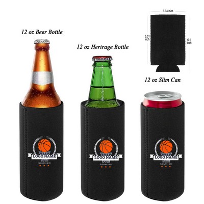 Full Color 12oz Neoprene Slim Can Cooler Sleeves