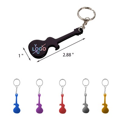 Guitar Style Bottle Opener with Keychain