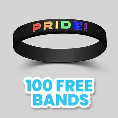 Custom Color-Filled Silicone Wristbands - 3/4"