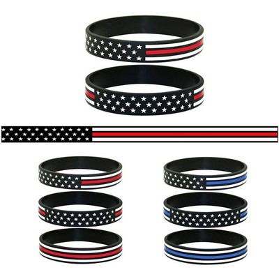 Embossed U.S. Patriotic Silicone Bracelets