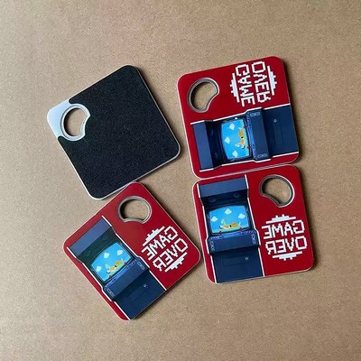 Square Bottle Opener Coaster