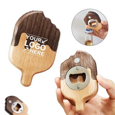 Fridge Magnet Bottle Opener Wooden