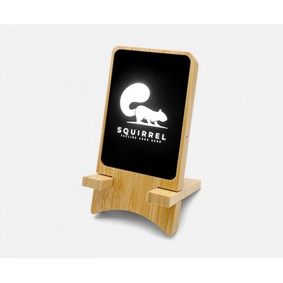 15W Detachable Bamboo Wireless Charger Stand, Portable Charging Stand
