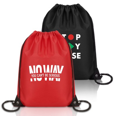 Polyester Drawstring Backpack w/ Custom Logo