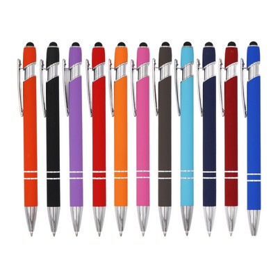 Soft Stylus Tips Metal Ballpoint Pen