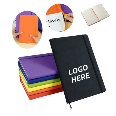 A6 Flexible PU Hardcover Pocket Journal with Elastic Closure