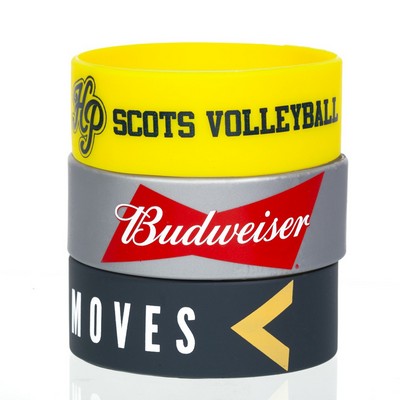 1" Rush Silk-Screened Silicone Wristband