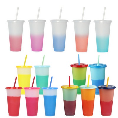 24 oz Reusable Plastic Cold Drink Cups