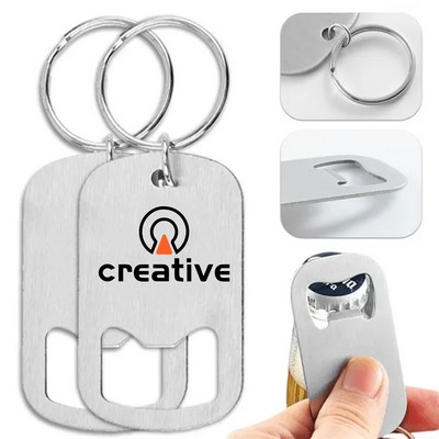 Stainless Steel Beer Soda Bottle Opener Keychain