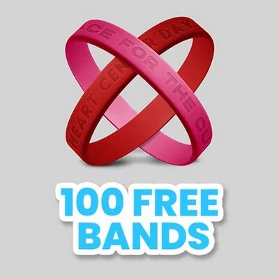 Debossed Silicone Wristband Bracelet - 1/4"