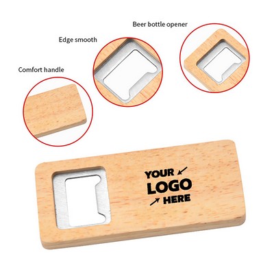 Square Wooden Bottle Opener