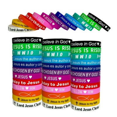 Debossed Ink Filled 1/2" Silicone Wristbands