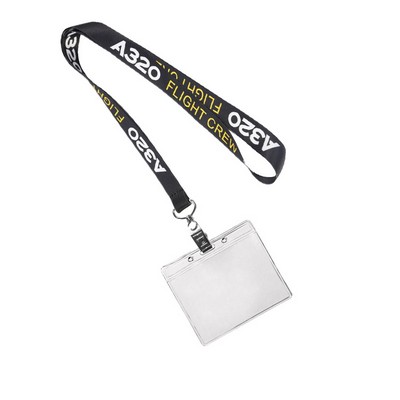 5/8" Full Color Lanyards W/Plastic Badge Holder Combo