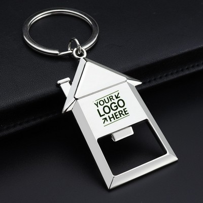 Multi-Functional House Key Shaped Bottle Opener Keychain
