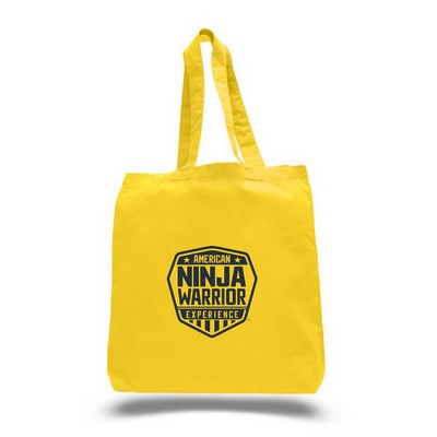 6 oz. Cotton Canvas Reusable Tote Bag w/ Handles for Shopping