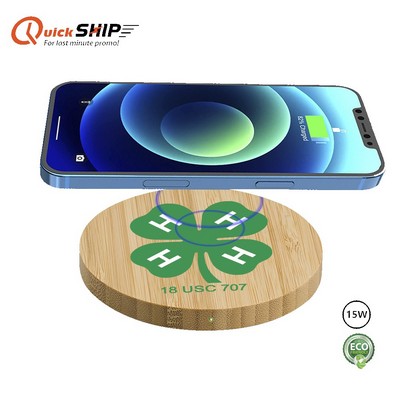 Parkfield 15W Bamboo Charger with Custom Imprint
