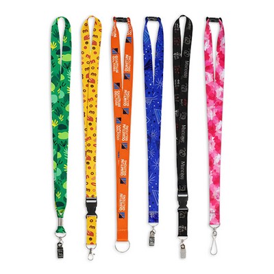 Deluxe 3/4" Full Color Sublimated Lanyard: Custom Hardware Kits